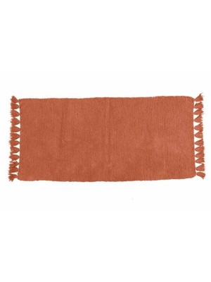 Teppich Flachgewebe handgearbeitet 70x140 Wolle terracotta Wohnzimmer