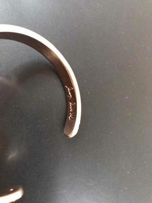 Mary Kay Silver Tone Ribbed Inspirational Metal Cuff Bracelet + Bonus Bracelet