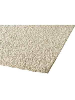 Zottelteppich Maschinenweb Teppich Creme 80x150 cm Modern Design
