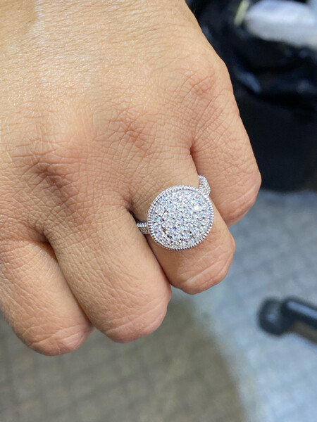 Pre-owned Morris 1.50 Carat Natural Diamond Cocktail Cluster Ring Si 14k White Gold