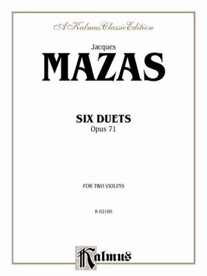 Six Duets, Opus 71 : For Two Violins: a Kalmus Classic Edition, Paperback by ...