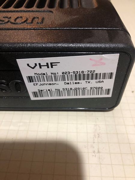 EF Johnson 5300 VHF P25 with Lightning Head