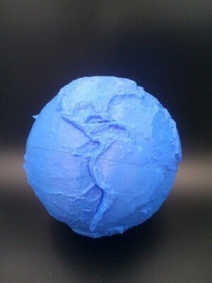 Planet Earth Globe 3D Printed Model Sculpture Solar System w/ Ocean Topography