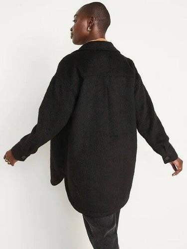 NEW OLD NAVY BLACK SOFT BRUSHED UTILITY SHACKET XSMALL PETITE  #413805