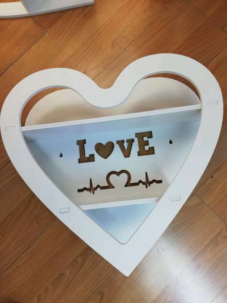 Decorazione Parete Mensole 2 Ripiani Love In Legno Bianco 12351 bal