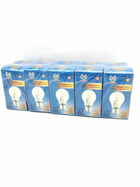 Set 10 Pezzi Lampadina Alogena Candela Goccia E27 A55 72W sus