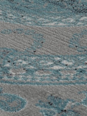 Teppich Webteppich Patchoptik 160x230 türkis grau Wohnzimmer