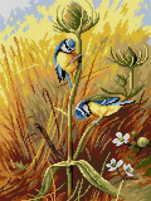 Orchidea Needlepoint canvas for halfstitch without yarn after Archibal Thornb...