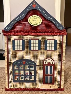 SPECTACULAR LARGE TWO FOOT WICKER ''YE OLDE CURIOSITY SHOPPE'' TOY/LAUNDRY BASKET