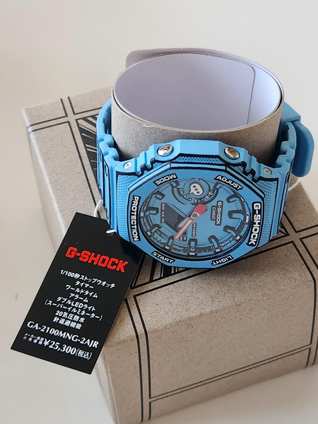 Pre-owned Casio G-shock Manga Theme Ga-2100mng-2ajr Men's Watch Octagon Blue Japan Limited
