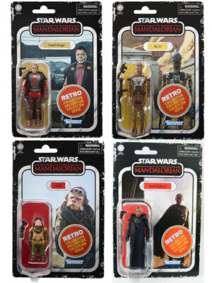 Hasbro Star Wars Retro Collection The Mandalorian Action Figure Set of 4 New