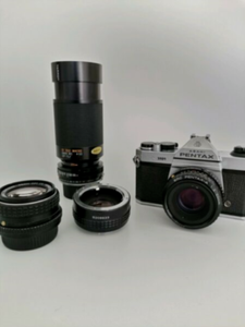 Pentax k1000 3 lenses 28mm n 50mm n 80-210mm n 2x converter | Non