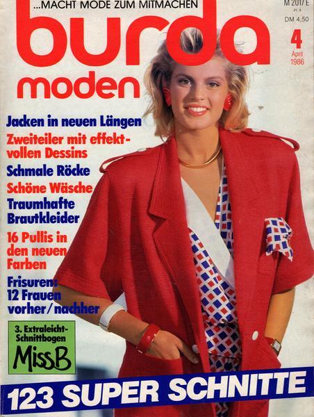 Burda Moden Nr. 04/1986 Jacken in neuen Längen