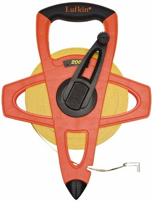 Lufkin 200' x 1/2'' Yellow Blade Tape Measure 1/100 & 1/10' Graduation, C2 Gra...