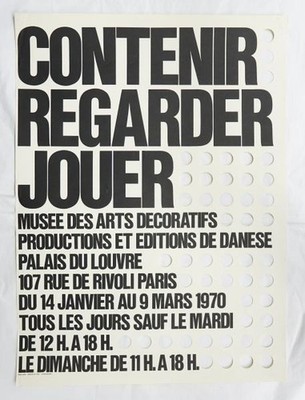 Enzo Mari Contenir Regarder Jouer Poster 1970
