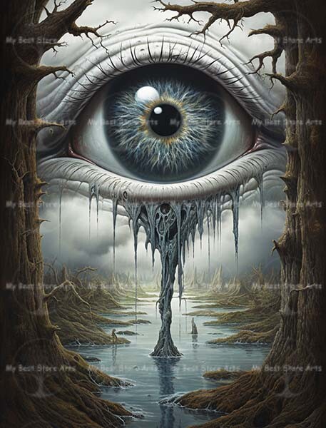 RIVER EYE SURREAL FANTASY ART PRINT GOTHIC WALL DECOR PHOTO PICTURE POSTER A329