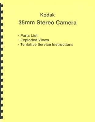 Kodak 35mm Stereo Camera Illustrated Parts List Manual w/ Service Instructions