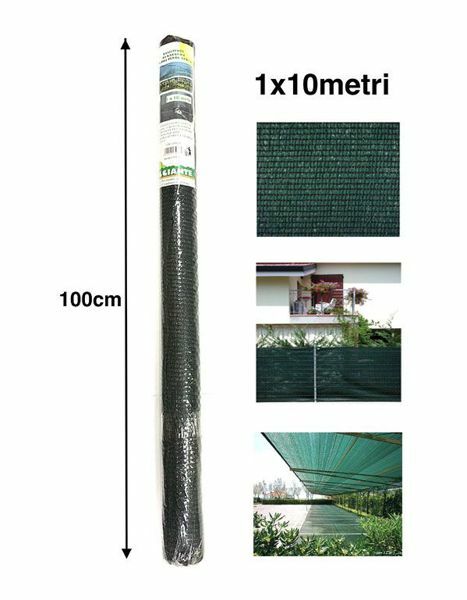 Rete Ombreggiante Ombra Telo Verde Frangisole 90% Frangivista 1MTx10MT hmj