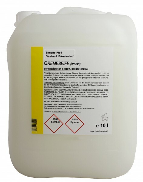 Seife Cremeseife 10l WeiÃ Ph-Hautneutral Milde Handwaschseife  