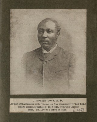 Print: J. Robert Love, M.D., circa 1890