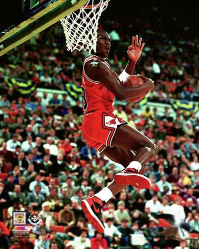 Michael Jordan 1985 Slam Dunk Air Jordan I Chicago Bulls Premium Poster Print Ebay
