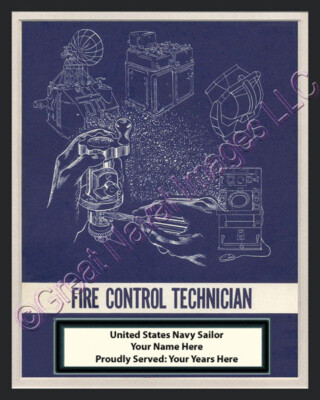 FIRE CONTROL TECHNICIAN Rate Print 1 Personalized on Canvas US Navy Veterans