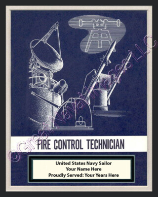 FIRE CONTROL TECHNICIAN Rate Print 4 Personalized on Canvas US Navy Veterans