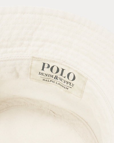 NWT Polo Ralph Lauren New Denim Project Bucket Hat  In Ivory, Size L/XL
