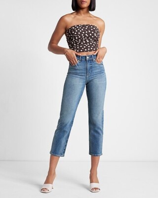 Express Straight Ankle High Rise Jeans Size 4R New With Tags