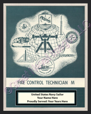 FIRE CONTROL TECHNICIAN M Rate Print 2 Personalized on Canvas US Navy Veterans