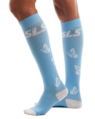 SLS3 Butterfly Compression Socks - XS/S - 20-30mmHg - Shoe Size 6-8 - Blue