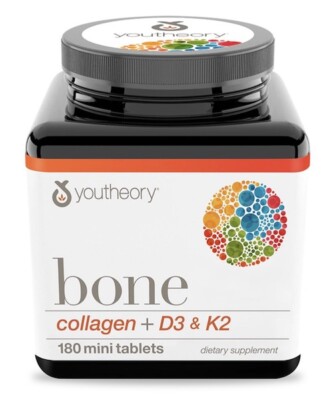 Youtheory Bone Collagen + D3 & K2 180 Mini Tablets