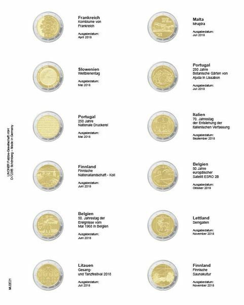 Feuille De Collecte Lindner Mu2e21 Multi Collect Pour 2 PiÃ¨Ces CommÃ©Moratives En
