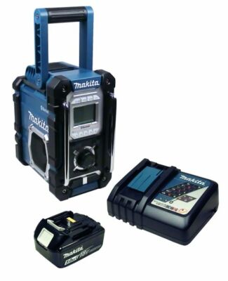 Makita DMR 108 Baustellenradio mit Bluetooth + Akku 5 Ah und Ladegerät