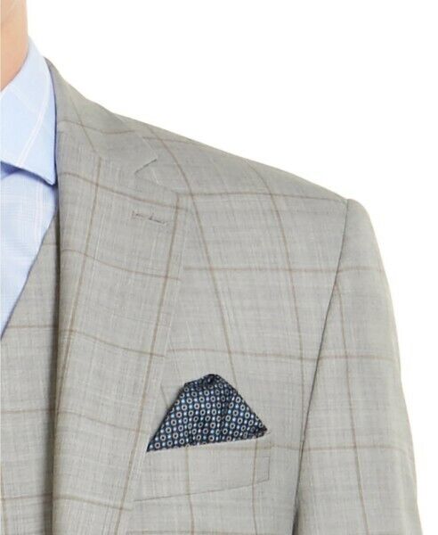 Ralph Lauren men's UltraFlex Gray Windowpane Suit Jacket -size...