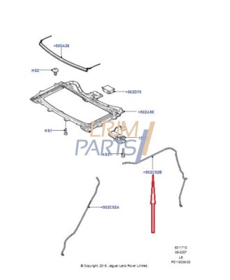 Genuine Land Rover LR3 LR4 SUNROOF WATER DRAIN PIPE HOSE REAR TUBE EEH500110