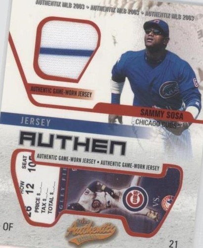 2003 Fleer Authentix - Sammy Sosa #JA-SS