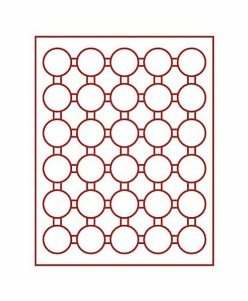 Lindner 2226me Plateau En Velours Rouge Bleu 2226me (Ø 39 Mm)