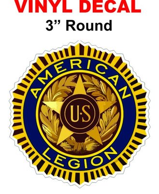 Round American Legion Vinyl Decal
