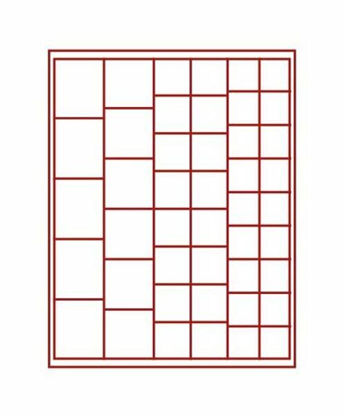 Lindner 2145me Plateau En Velours Rouge Bleu 2145me (Ø 24-44 Mm)