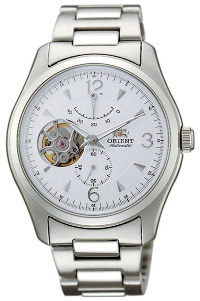 Pre-owned Orient Watch Automatic Semi Skeleton Open Heart Cfh01001w 40 Hours Reserve