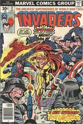 Invaders #12 VG 1977 Stock Image Low Grade 1st app. Spitfire