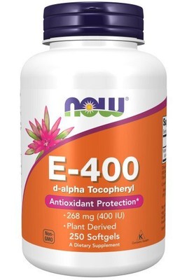 Now Foods E-400 МЕ-Альфа-токоферол, 250 мягких капсул