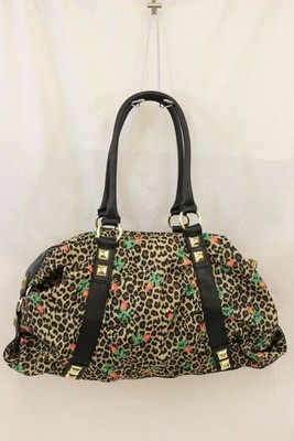 Betsey Johnson Multicolor Animal/Floral Print Zip Top Duffel Bag