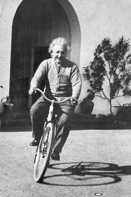 Albert Einstein Bike Poster! Black and White Free Spirit Relativity Classic New!