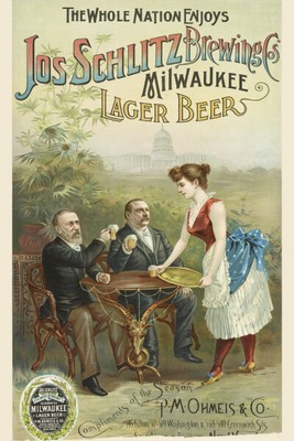 Print: The Whole Nation Enjoys Jos. Schlitz Brewing Cos' Milwaukee Lager