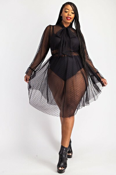 お盆限定値下げ BELPER / DOT SHEER SHIRT DRESS Sheer Shirt Dress | Calvin Klein