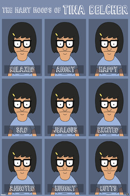 BOB'S BURGERS MOODS OF TINA 24X36 POSTER TV CARTOON LINDA TINA GENE LOUISE NEW!!