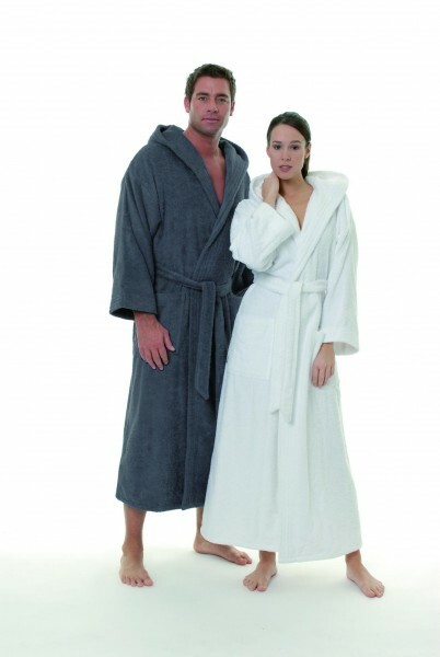 Bademantel für Damen und Herren mit  Kapuze extra lang, schwere Qualitätin