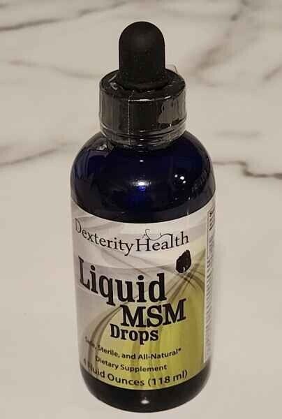 Liquid Msm Drops, 4oz Dropper-Top Bottles, 100% Sterile Vegan All-Natural